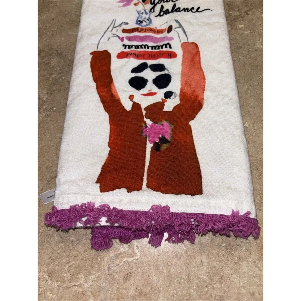 Anthropologie DishTowel Tea Towel Cotton Erisha Kitchen Cotton Find Your Balance